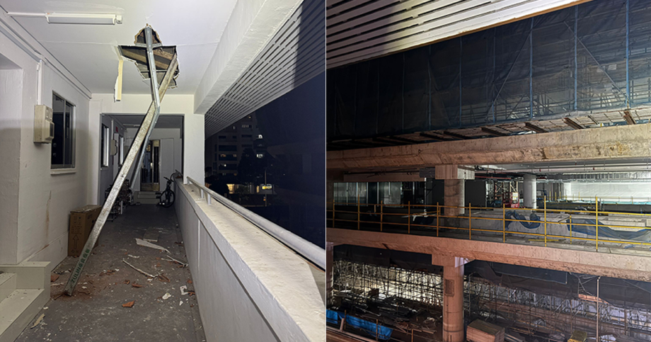 Metal beam crashes through roof of Yishun HDB block during construction works at adjacent site, Singapore News