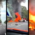Singaporean couple were killed after their Ferrari crashes and catches fire on Johor road