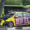 Taxi catches fire in Ang Mo Kio accident; cabby, passenger hurt