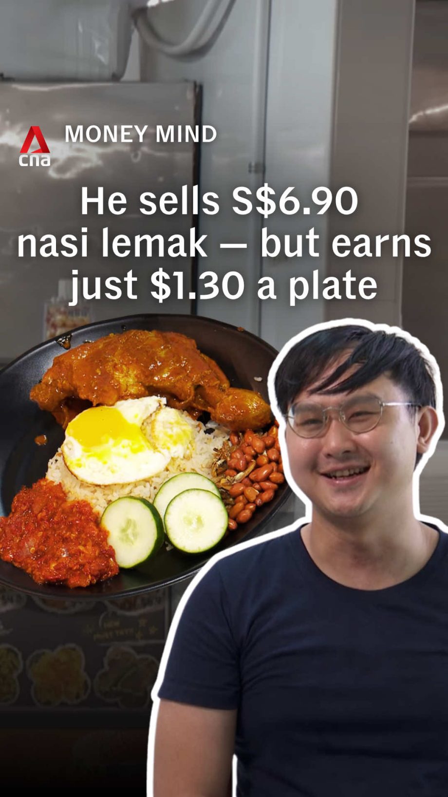 @channelnewsasia Jonas Koh needs to sell at least 40 plates of nasi lemak a day …