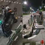 Passers-by attempt to smash windshield to rescue driver after car overturns in Punggol, Singapore News