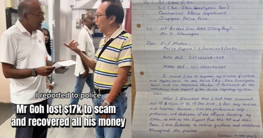 ‘I was a bit foolish’: Scam victim recovers k after seeking help from police, meet-the-people session with Shanmugam, Singapore News