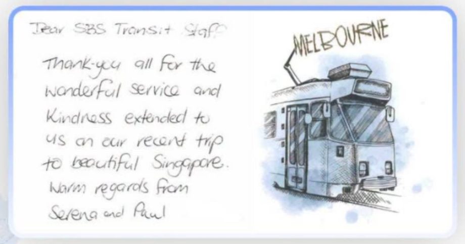 SBS Transit employees help Australian tourist recover missing shopping bag just hours before her flight, Singapore News SBS Transit employees help Australian tourist recover missing shopping bag just hours before her flight, Singapore News