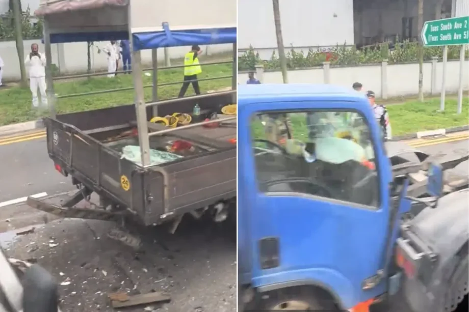 22 hospitalised after Tuas multi-vehicle accident