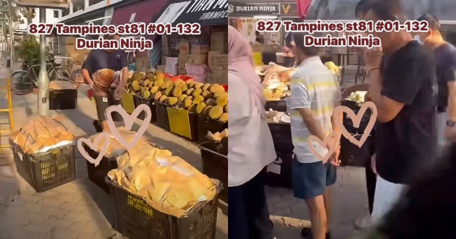 Tampines stall attracts long queues with free durians, Lifestyle News Tampines stall attracts long queues with free durians, Lifestyle News
