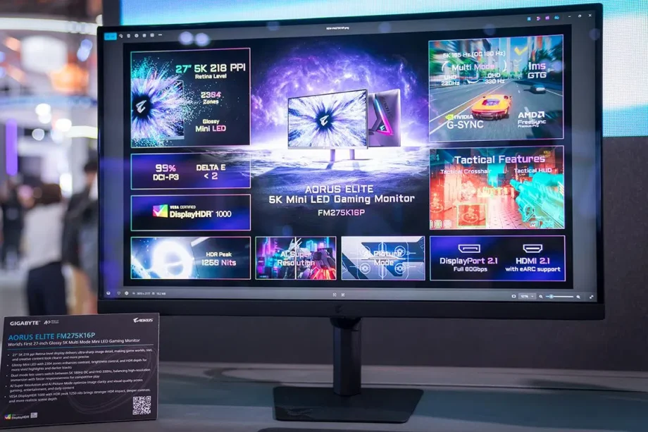 Gigabyte Aorus Elite 5K Mini LED monitor launch Gigabyte Aorus Elite 5K Mini LED monitor launch