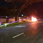 Man in Singapore allegedly drove against traffic, sped up to 114kmh, hit school bus and left his car in flames