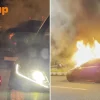 Mercedes-Benz car fire near Tuas Checkpoint