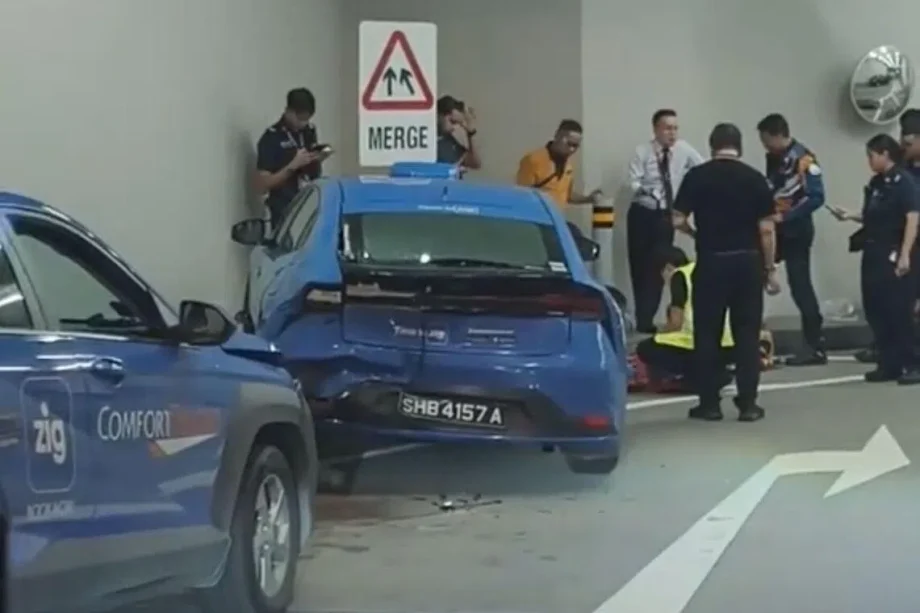Taxi driver taken to hospital after accident with another cab at Jewel Changi Airport Taxi driver taken to hospital after accident with another cab at Jewel Changi Airport