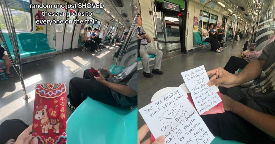 This made my day: MRT commuters surprised by red packets with wholesome notes from ‘random uncle’ , Singapore News