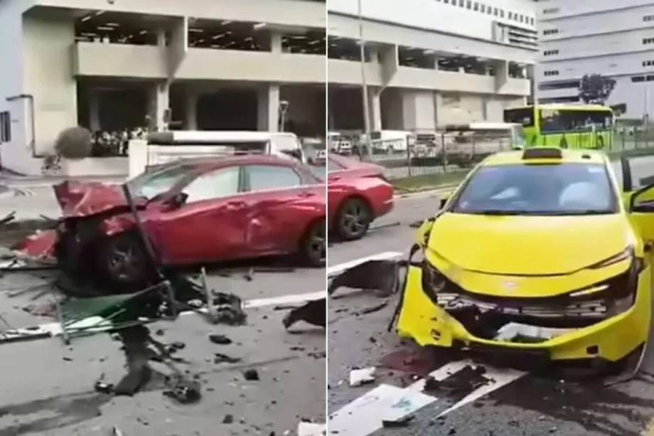 Man arrested after accident between car, taxi near Bendemeer MRT station; drug utensils, weapon found
