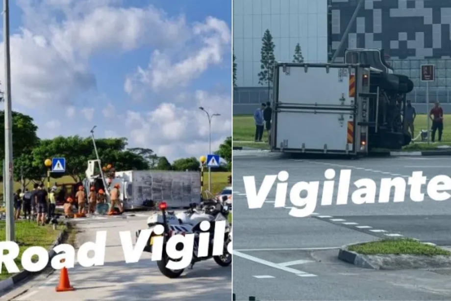 Passenger rescued after being trapped in lorry following accident in Woodlands