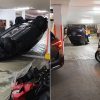 Woman injured after car turns turtle at Woodlands carpark