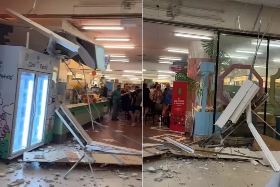 One person taken to hospital after signboard collapses at food court in Rivervale Mall One person taken to hospital after signboard collapses at food court in Rivervale Mall