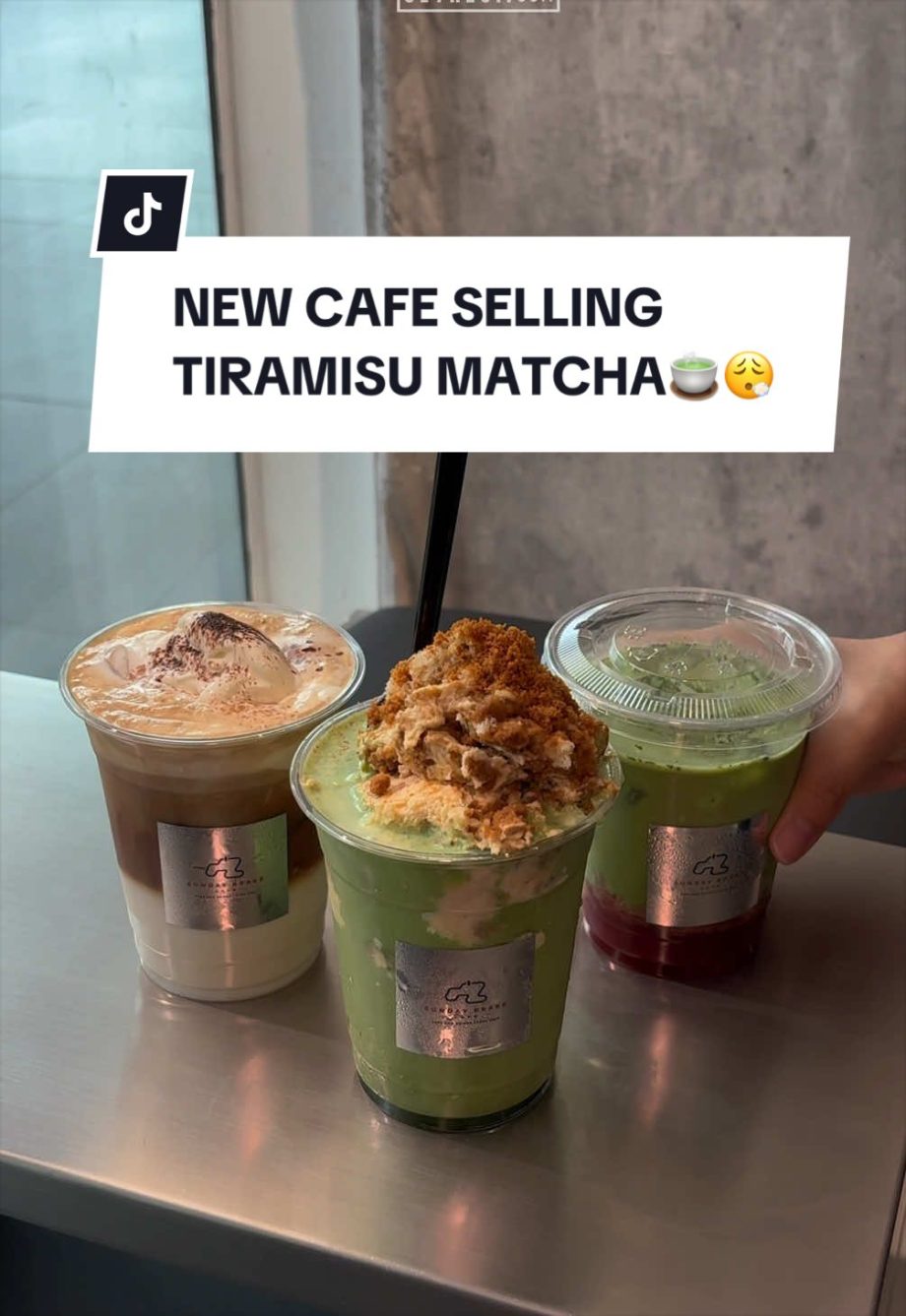 @sethlui.com tiramisu on top of matcha?? sign me up this new cafe @sundaybrakesg…