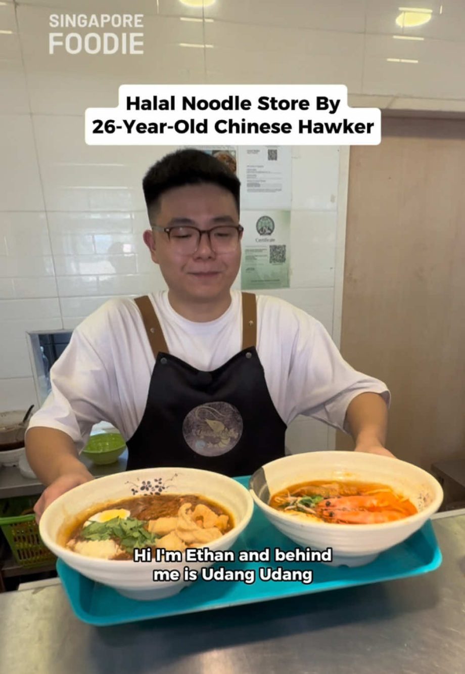 @singaporefoodie Chinese Hawker Serving MUIS-Certified Halal Lor Mee & Prawn Noo…