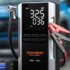 Save 62% the Wolfbox 4,000A Cordless Jump Starter, Tire Inflator, and 24,000mAh Power Bank in One