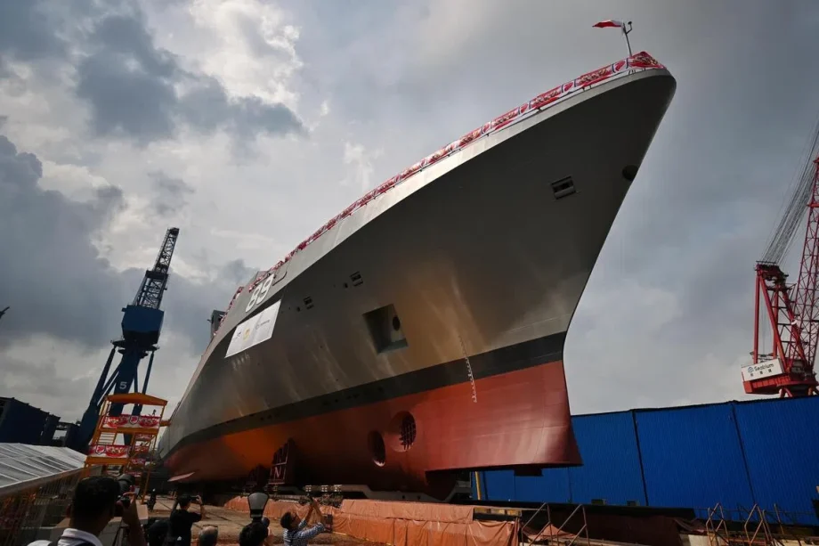 S’pore navy launches second multi-role combat vessel Valour