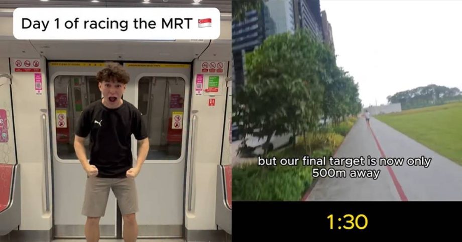MRT surfer? Man goes viral trying to outrun train between Shenton Way and Marina Bay stations, Singapore News MRT surfer? Man goes viral trying to outrun train between Shenton Way and Marina Bay stations, Singapore News