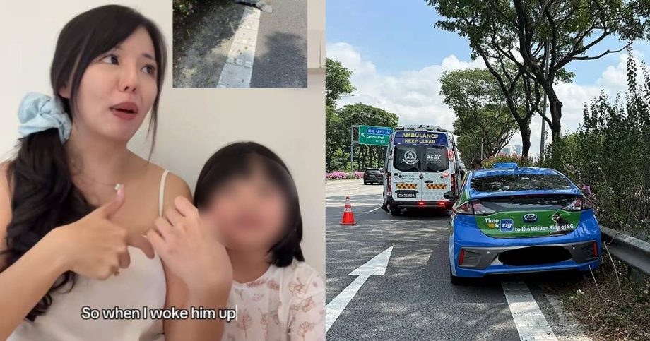 Passenger and son exit taxi on ECP after driver allegedly loses consciousness, Singapore News Passenger and son exit taxi on ECP after driver allegedly loses consciousness, Singapore News