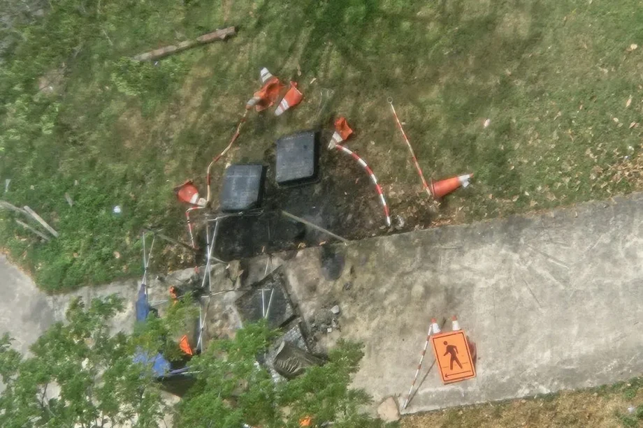 Two workers taken to hospital after fire breaks out in manhole in Tuas Two workers taken to hospital after fire breaks out in manhole in Tuas
