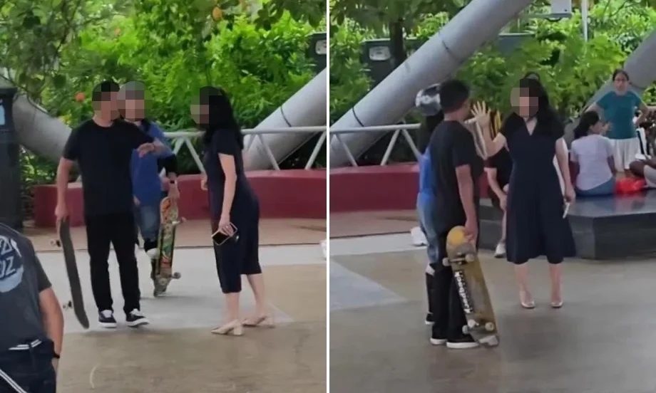 Woman confronts skater at Jurong skate park Woman confronts skater at Jurong skate park
