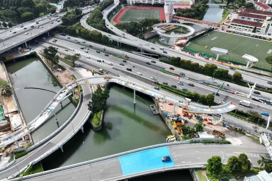 PIE pedestrian bridge nears completion