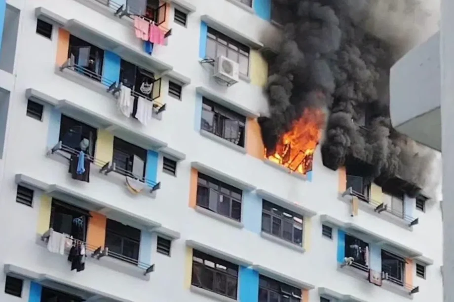 Sembawang HDB fire: One hospitalised