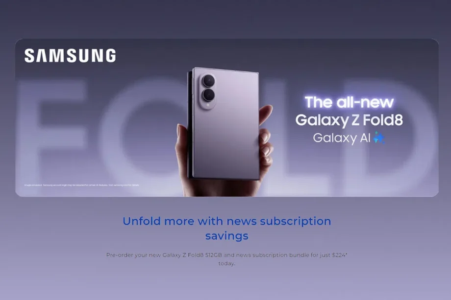 Save more than S0 with a Samsung Galaxy Z Fold8 and SPH news subscription