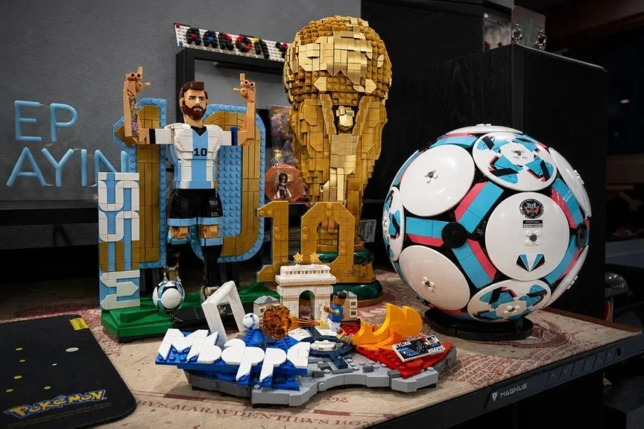 LEGO World Cup Trophy build during Spain’s win