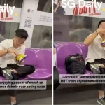 MRT eating: Man openly eats on MRT train, netizens slam act