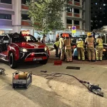 Domestic helper rescued after leg was pinned under car in Sembawang