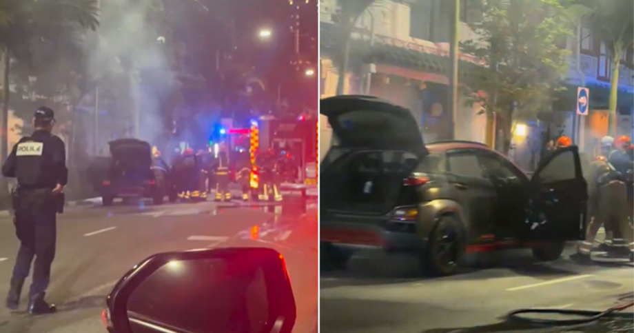 SUV catches fire in Tanjong Pagar, Singapore News SUV catches fire in Tanjong Pagar, Singapore News