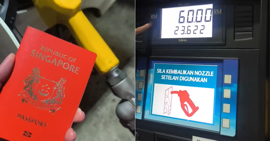 Fact check: Did a motorist seen in video holding up a Singapore passport and pumping Ron95 petrol commit an offence?, Singapore News Fact check: Did a motorist seen in video holding up a Singapore passport and pumping Ron95 petrol commit an offence?, Singapore News
