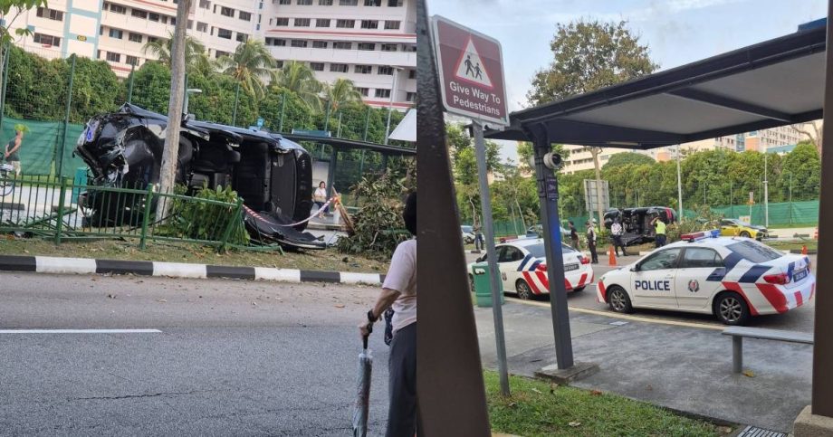 Driver dies after car crashes and flips over in Hougang, Singapore News Driver dies after car crashes and flips over in Hougang, Singapore News