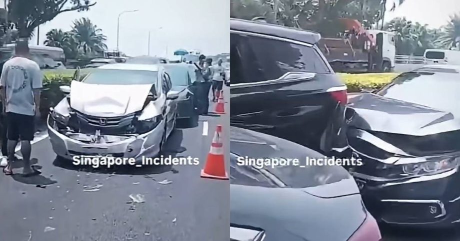 Two taken to hospital after 6-vehicle chain collision on PIE, Singapore News Two taken to hospital after 6-vehicle chain collision on PIE, Singapore News