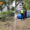 Police car and taxi involved in accident in Yio Chu Kang