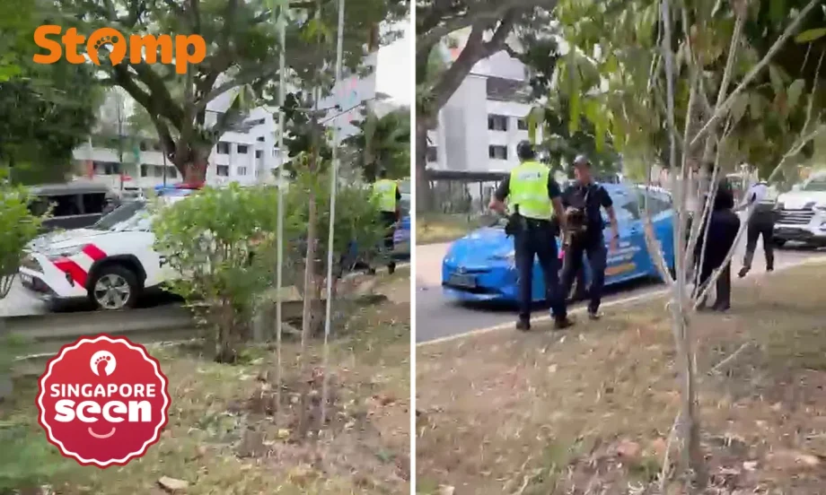 Police car and taxi involved in accident in Yio Chu Kang