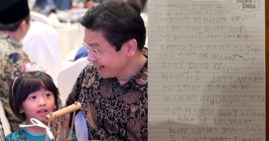 ‘We don’t need more money’: 6-year-old girl writes to PM Wong, says she doesn’t want more siblings, Lifestyle News ‘We don’t need more money’: 6-year-old girl writes to PM Wong, says she doesn’t want more siblings, Lifestyle News