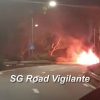 Two Singapore traffic cops taken to hospital for smoke inhalation after vehicle catches fire on BKE