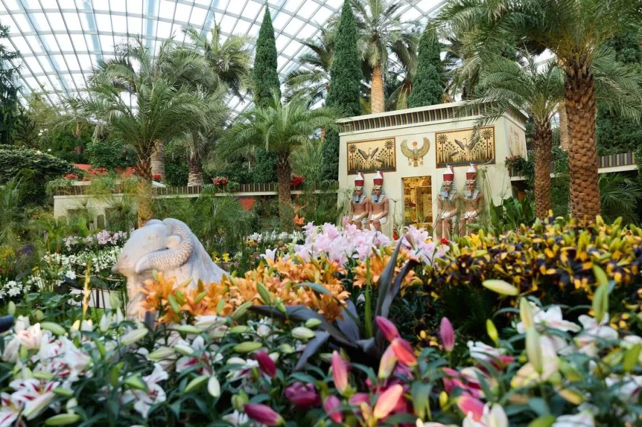 Ancient Egypt floral display Lilytopia at Gardens by the Bay