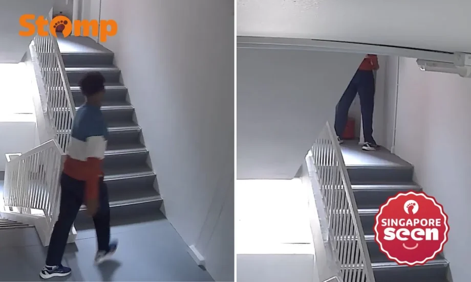 Public urination at Bishan staircase