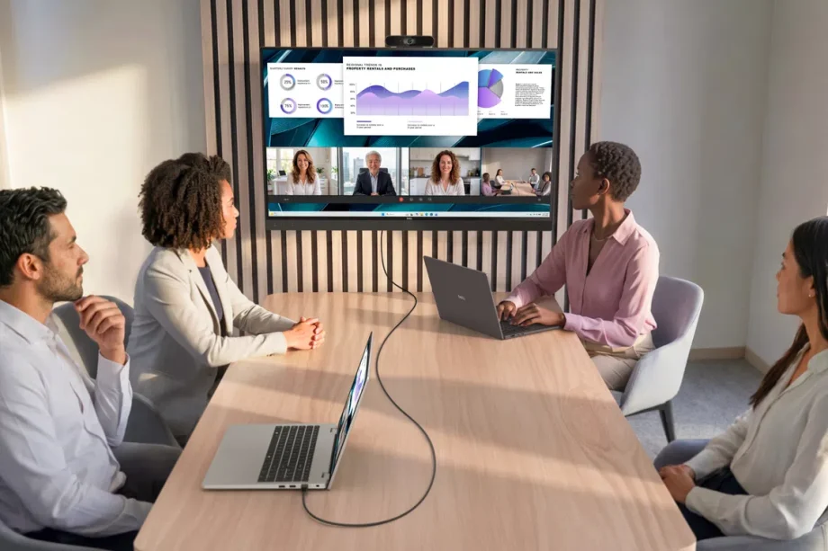 Dell’s new 43-inch conferencing monitor Dell’s new 43-inch conferencing monitor