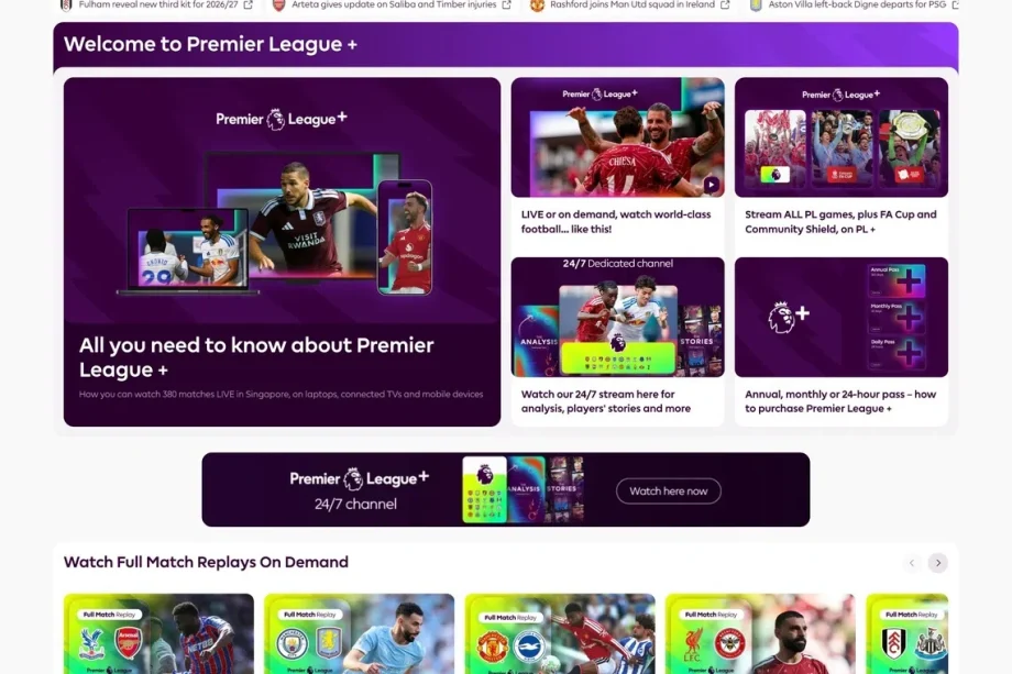 Premier League+ launches in Singapore