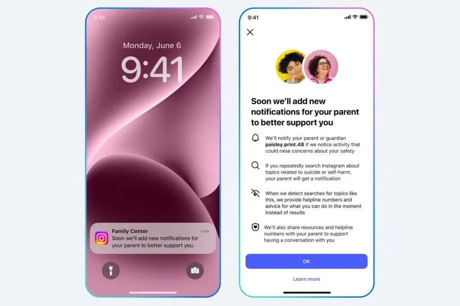 Instagram alerts parents to teen mental health concerns