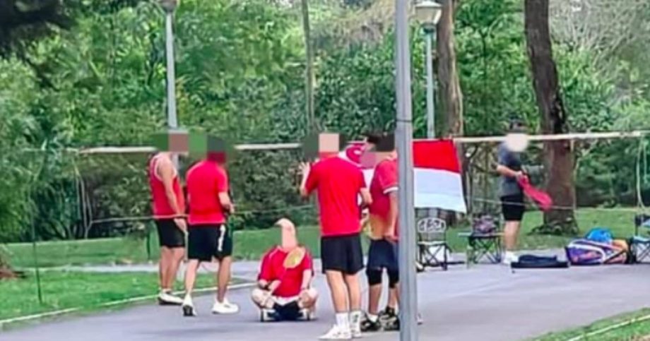 Group draws flak for blocking Sembawang Park path with badminton net bearing Singapore flag: ‘Disgraceful’, Singapore News