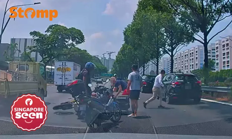 Motorcyclist injured in PIE traffic accident Motorcyclist injured in PIE traffic accident