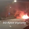Two TP officers taken to hospital after BKE vehicle fire