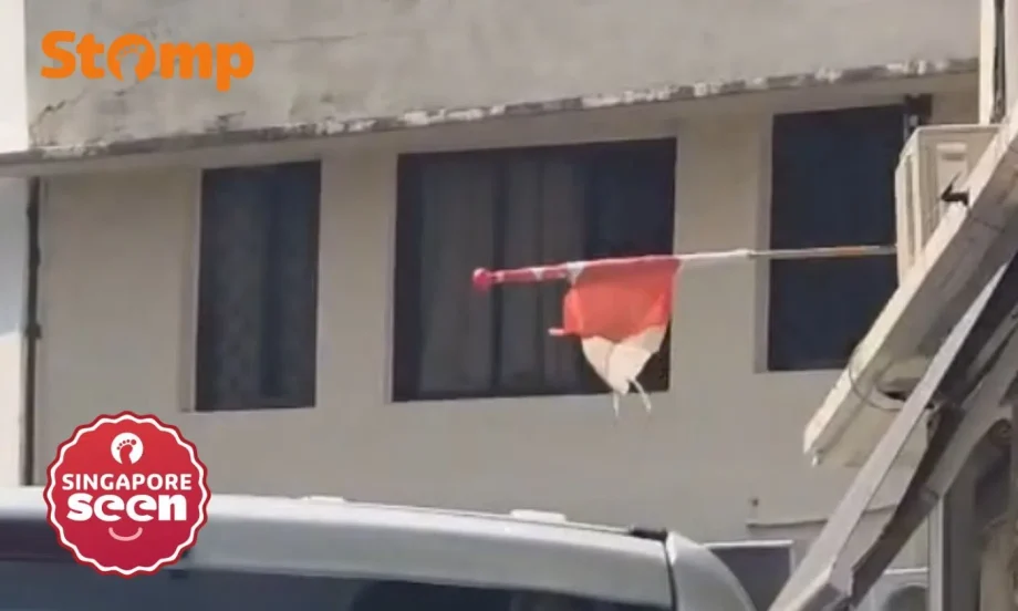 Stomper concerned over badly damaged S’pore flag Stomper concerned over badly damaged S’pore flag