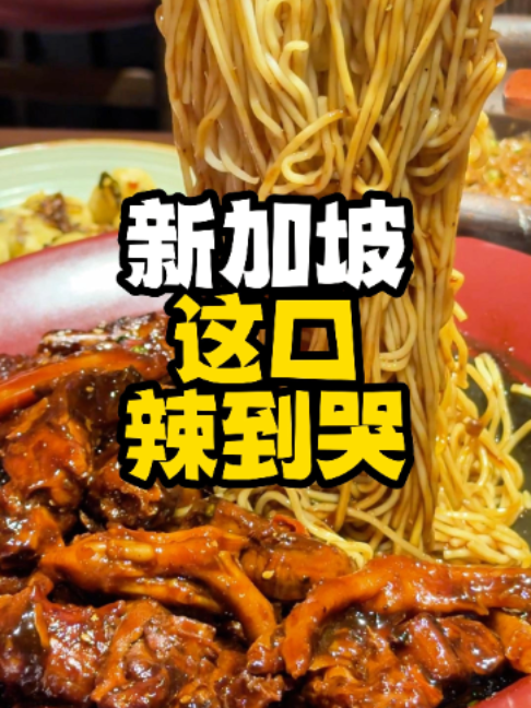 @singaporehotlife 【小热探店】传说中“辣到上头”的回味黑鸭煲终于来新加坡了！这次小热点了新加坡微微微辣，怕辣星人也能吃～黑鸭煲配拉面真的很香，…